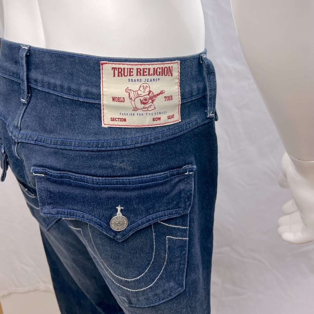 TRUE RELIGION JEANS, ROCCO RELAXED SKINNY, DARK SCORCHED, WASH,W 36, IN-SEAM 32 - Picture 4 of 16